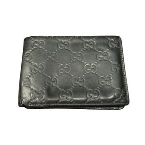 Gucci Embossed Black Leather Money Clip